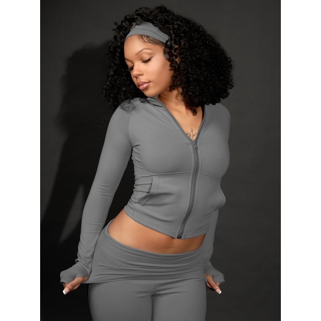Solid Color Basic Style Activewear Yoga Bell Pant Set (with headscarf)
