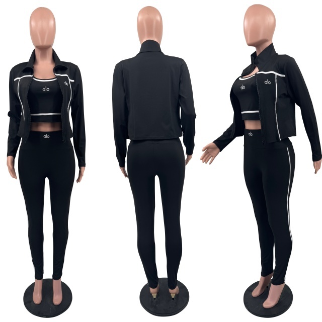 Fashion Embroidery 3 Piece Tracksuit Set