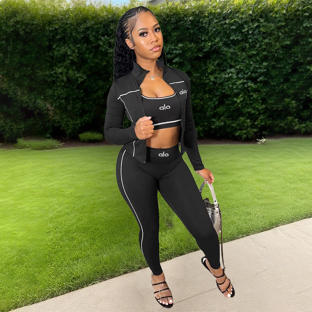 Fashion Embroidery 3 Piece Tracksuit Set