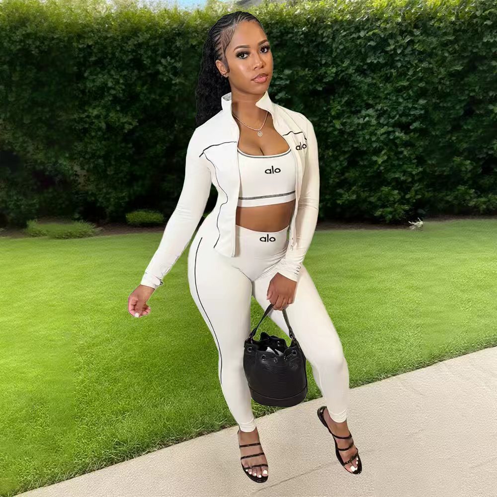 Fashion Embroidery 3 Piece Tracksuit Set
