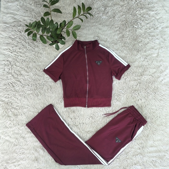 Short Sleeve Striped Casual Tracksuit Set