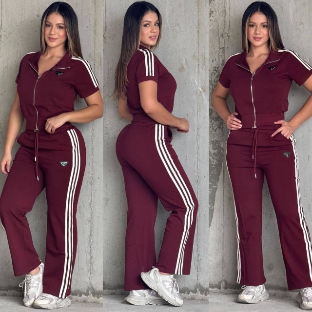 Short Sleeve Striped Casual Tracksuit Set