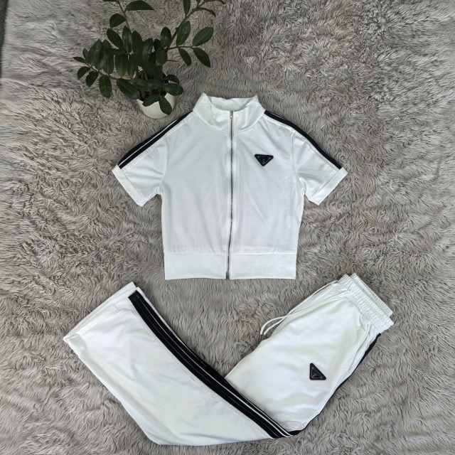 Short Sleeve Striped Casual Tracksuit Set