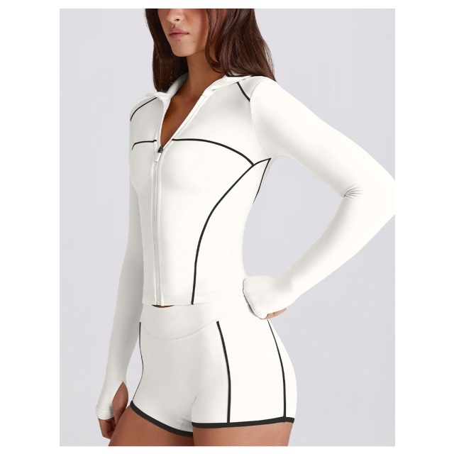 Striped Yoga Fashion Activewear Short Set