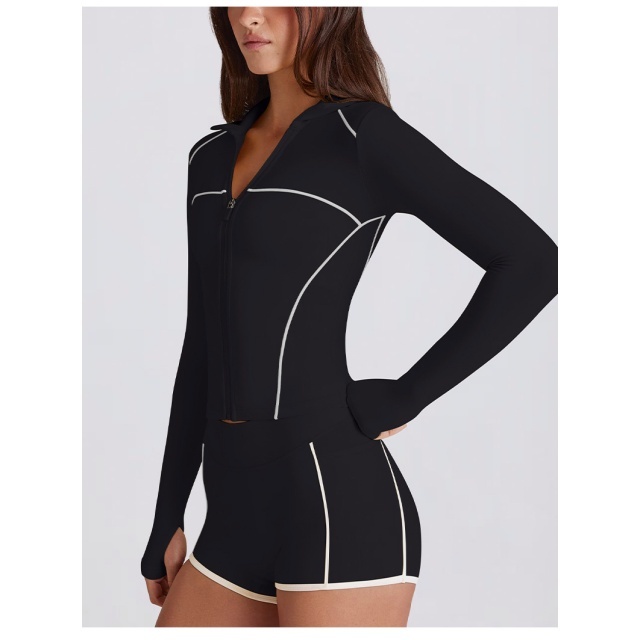 Striped Yoga Fashion Activewear Short Set