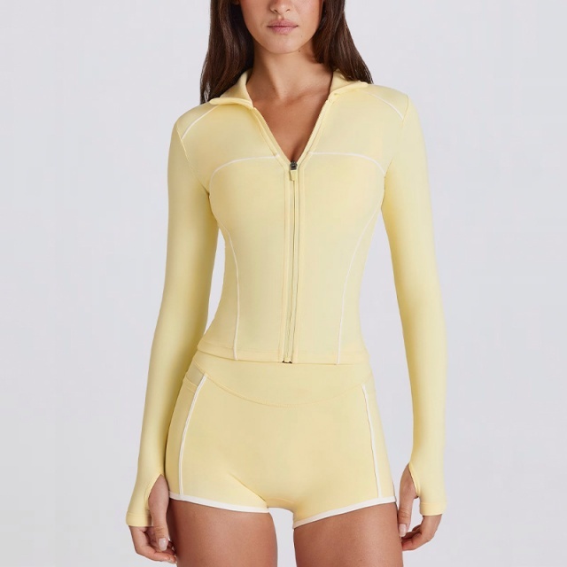 Striped Yoga Fashion Activewear Short Set