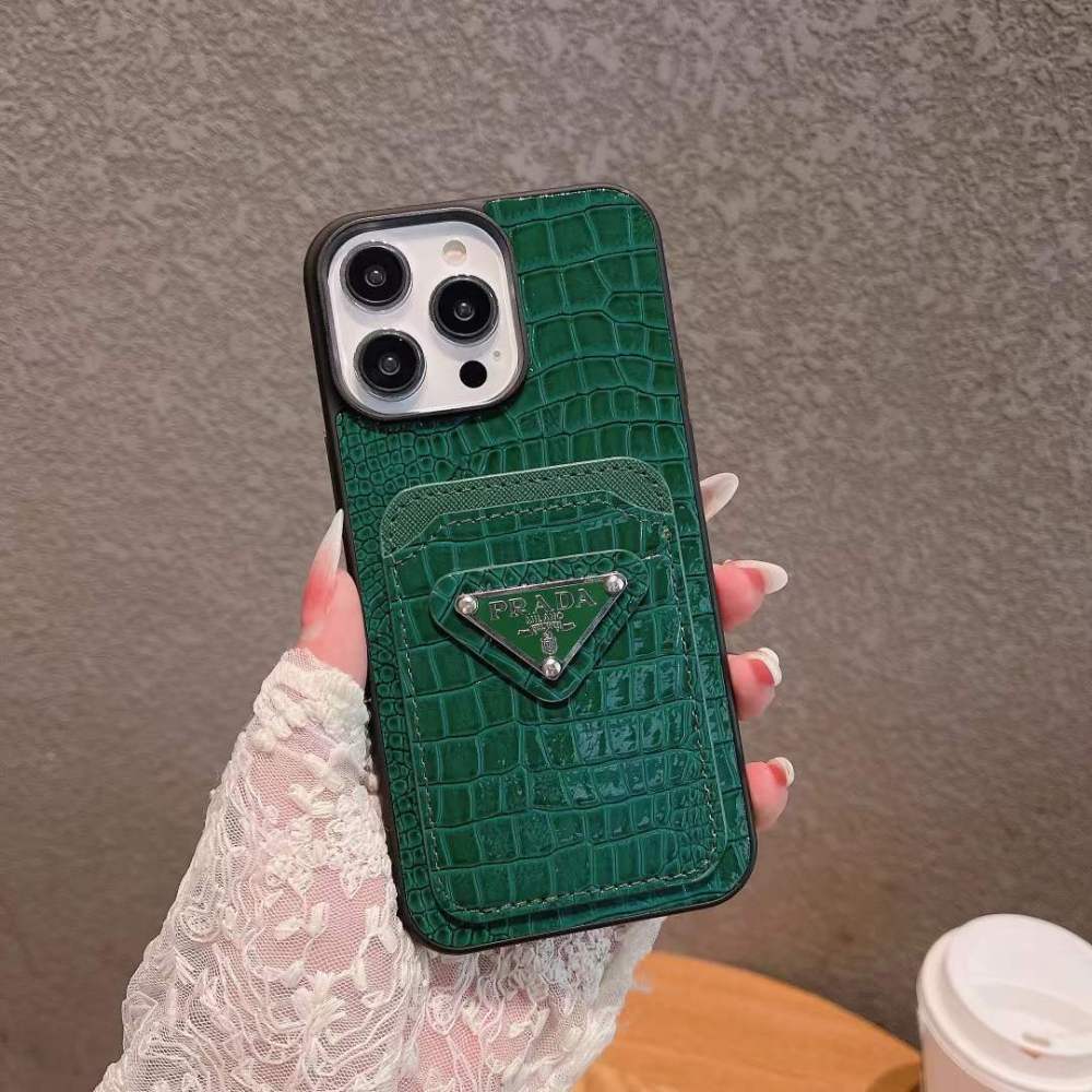 Crocodile Pattern Leather Card Slot Phone Cases