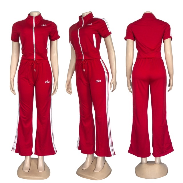 Fashion Embroidery Striped Fall Jogging Suit