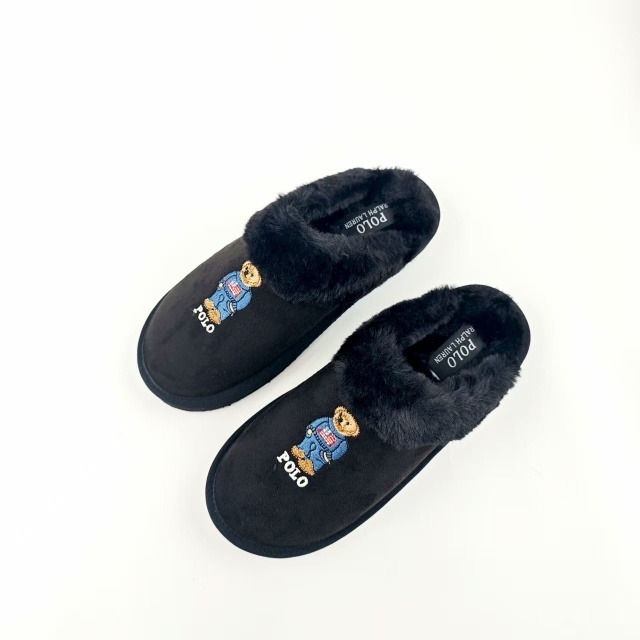 Luxury Fashion Embroidery Men Furry Slipper