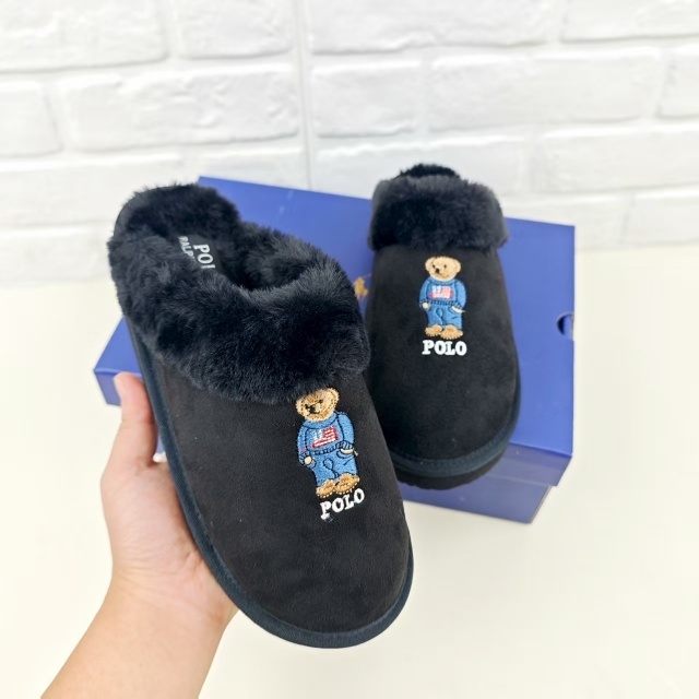Luxury Fashion Embroidery Men Furry Slipper