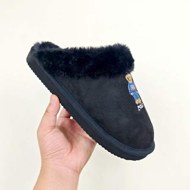 Luxury Fashion Embroidery Men Furry Slipper