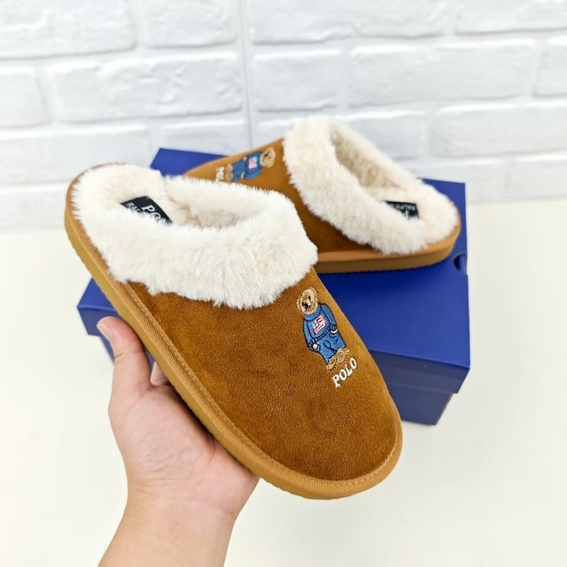 Luxury Fashion Embroidery Men Furry Slipper