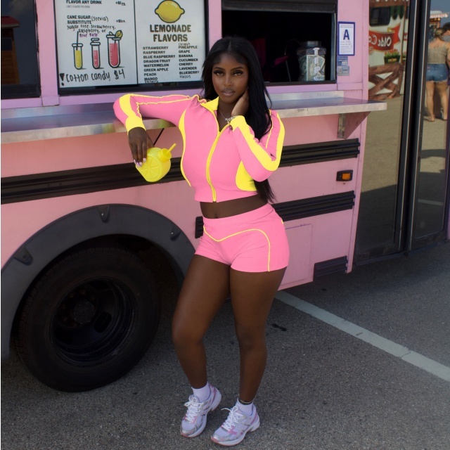 Color Block Jogger Style Short Set