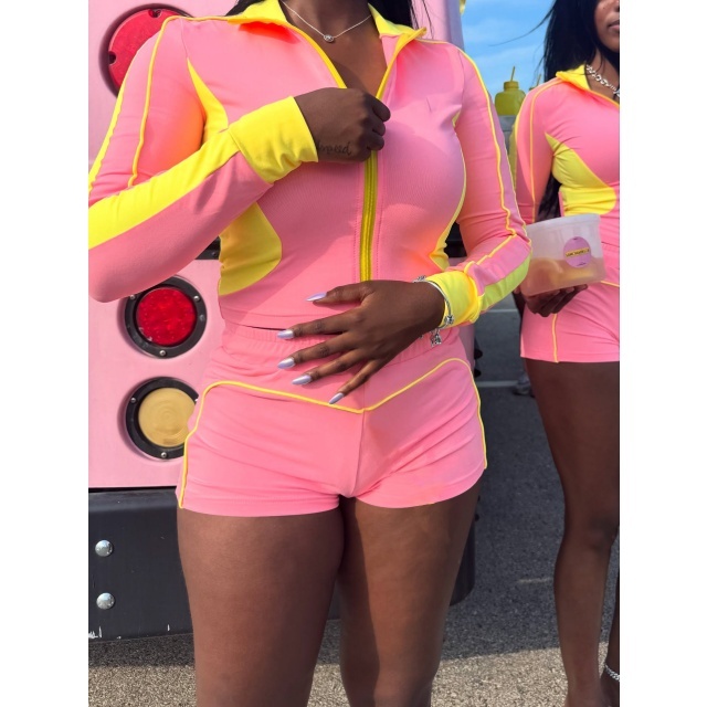 Color Block Jogger Style Short Set