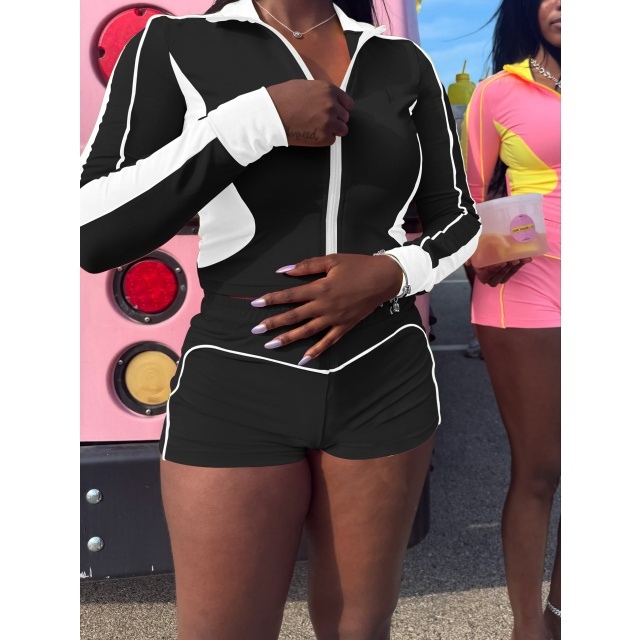 Color Block Jogger Style Short Set