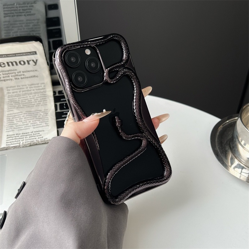 Matte Finish Hollow Out Snake 3D Phone Cases