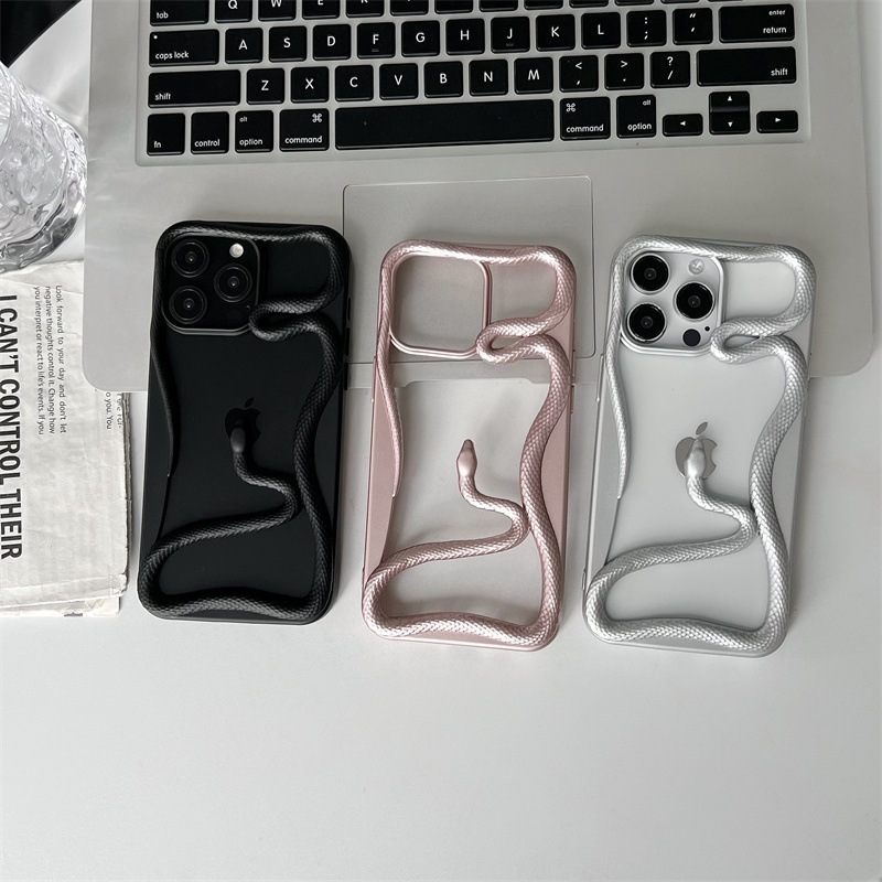 Matte Finish Hollow Out Snake 3D Phone Cases