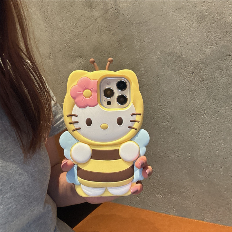 Fashion 3D Bee Hello Kitty Phone Cases