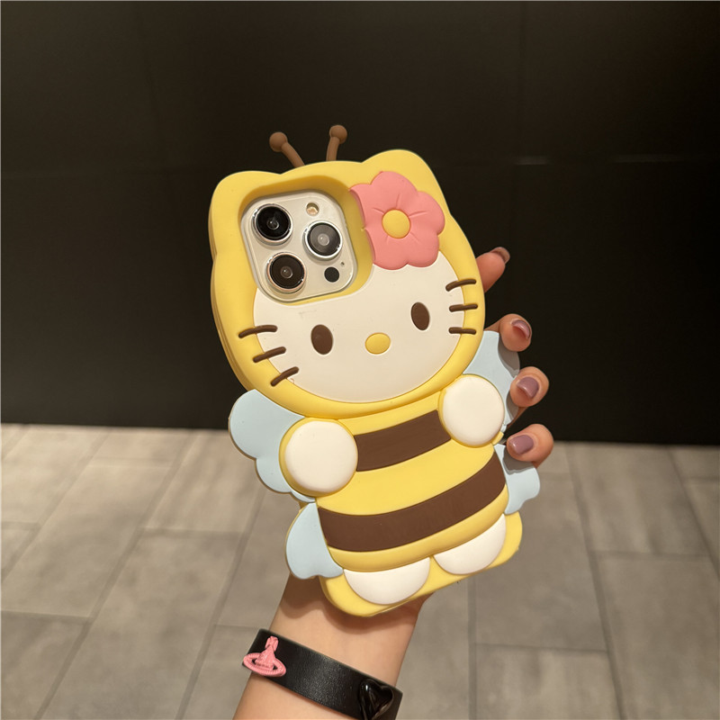 Fashion 3D Bee Hello Kitty Phone Cases