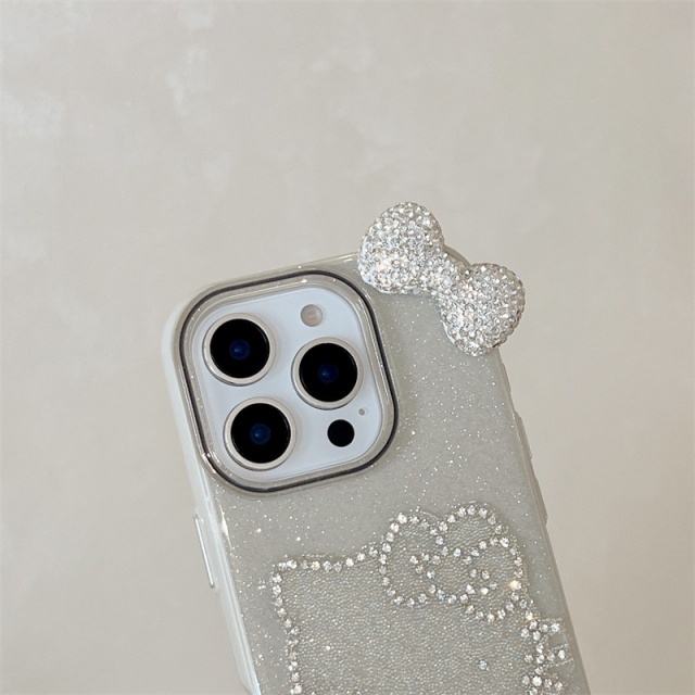 Fashion Bow Tie Rhinestones Hello Kitty Phone Cases