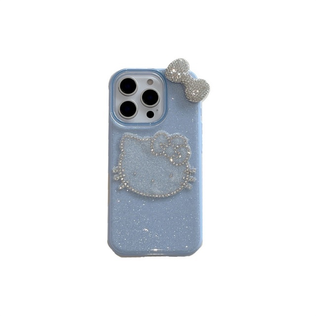 Fashion Bow Tie Rhinestones Hello Kitty Phone Cases