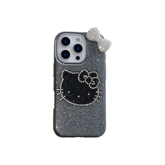 Fashion Bow Tie Rhinestones Hello Kitty Phone Cases