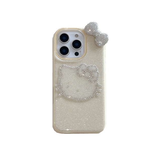 Fashion Bow Tie Rhinestones Hello Kitty Phone Cases