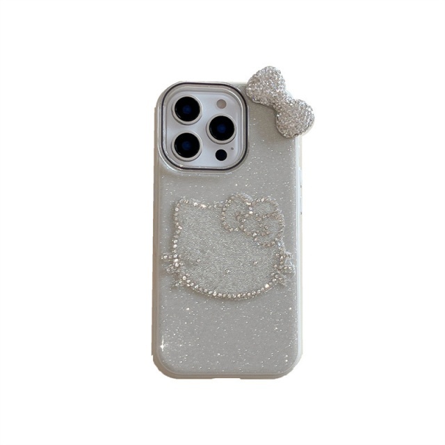 Fashion Bow Tie Rhinestones Hello Kitty Phone Cases