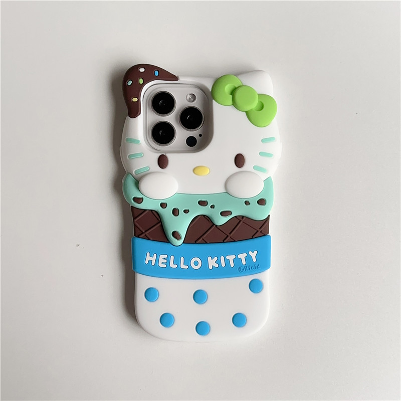 Fashion Cute 3D Ice Cream Hello Kitty Phone Cases