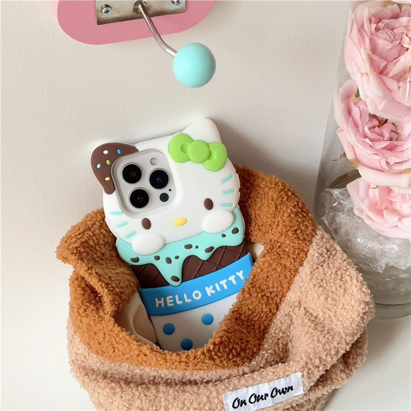 Fashion Cute 3D Ice Cream Hello Kitty Phone Cases