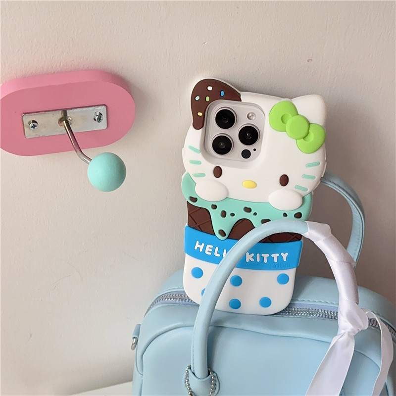 Fashion Cute 3D Ice Cream Hello Kitty Phone Cases