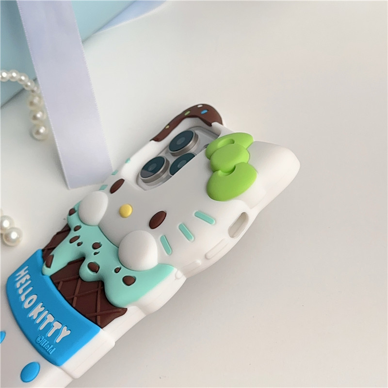 Fashion Cute 3D Ice Cream Hello Kitty Phone Cases
