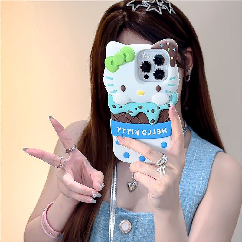 Fashion Cute 3D Ice Cream Hello Kitty Phone Cases