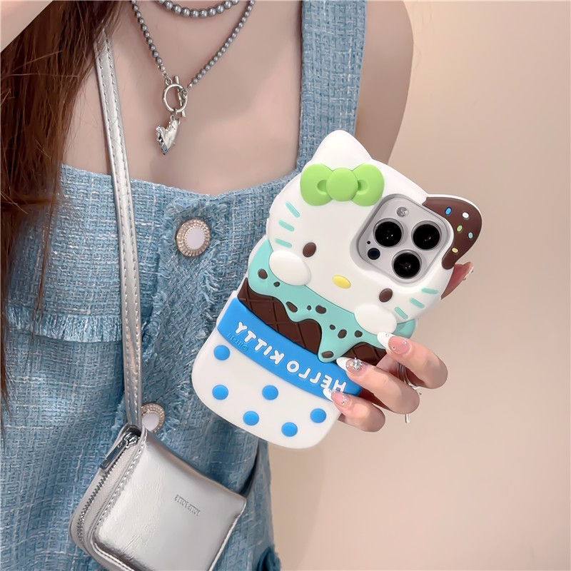 Fashion Cute 3D Ice Cream Hello Kitty Phone Cases