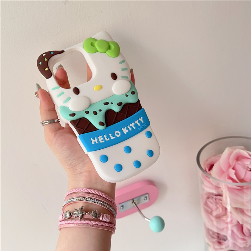 Fashion Cute 3D Ice Cream Hello Kitty Phone Cases
