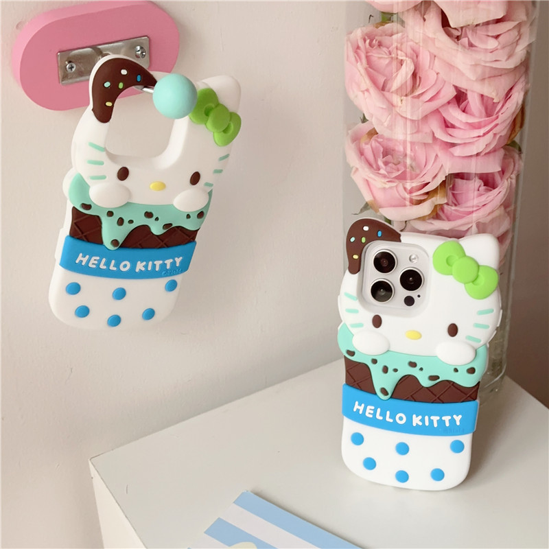 Fashion Cute 3D Ice Cream Hello Kitty Phone Cases
