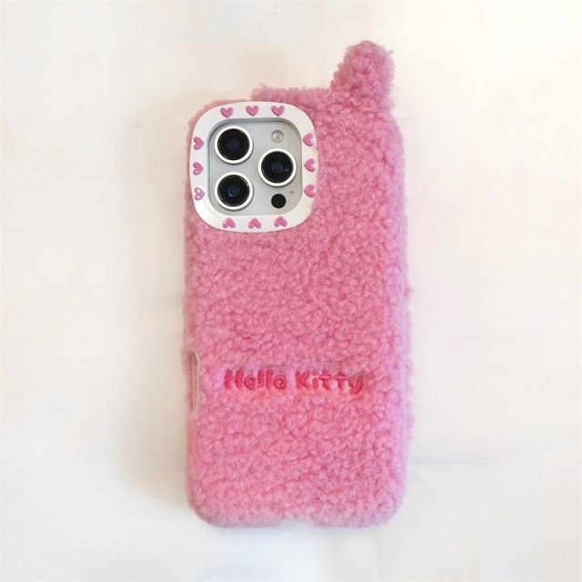 Hello Kitty Cute Furry Flip Phone Cases