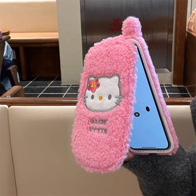 Hello Kitty Cute Furry Flip Phone Cases