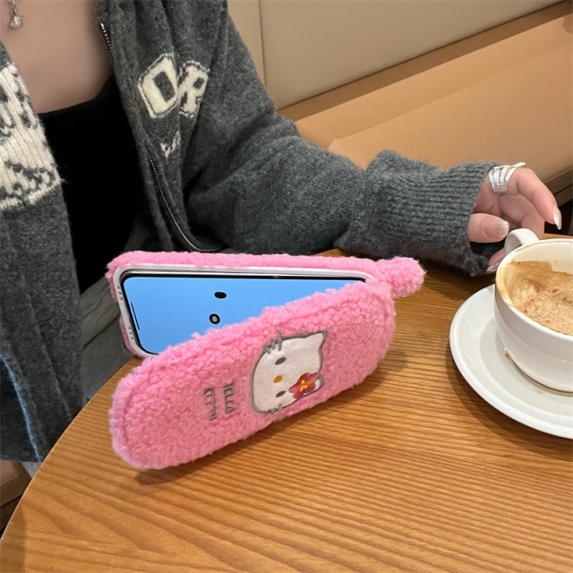 Hello Kitty Cute Furry Flip Phone Cases