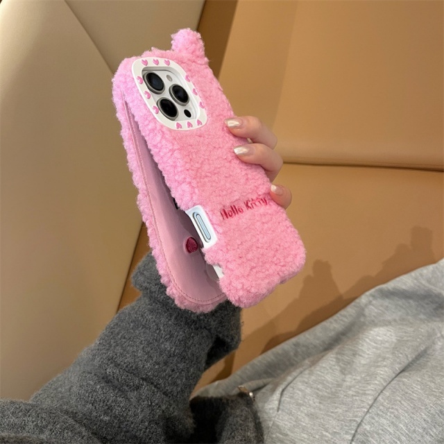 Hello Kitty Cute Furry Flip Phone Cases
