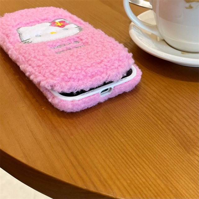 Hello Kitty Cute Furry Flip Phone Cases