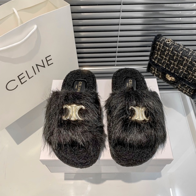 Luxury Fashion Women Winter Fur Slippers