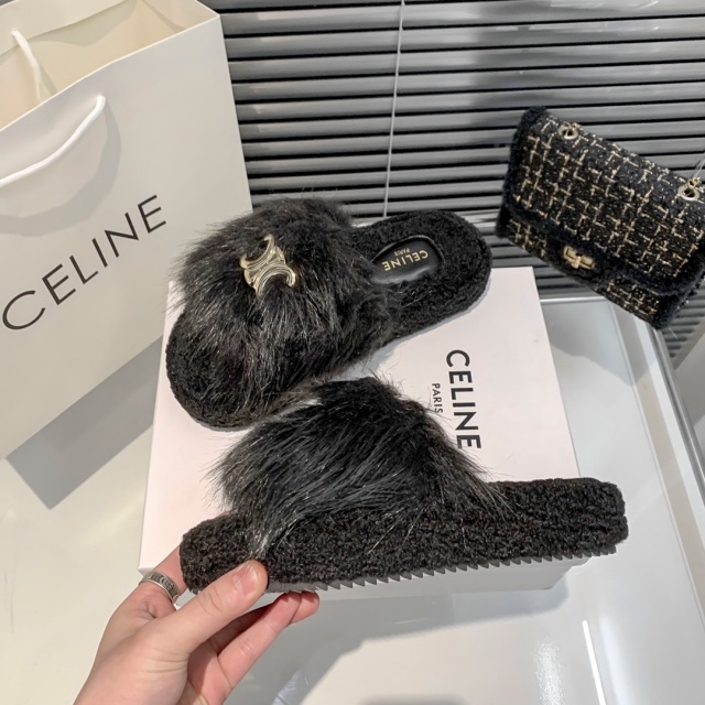 Luxury Fashion Women Winter Fur Slippers