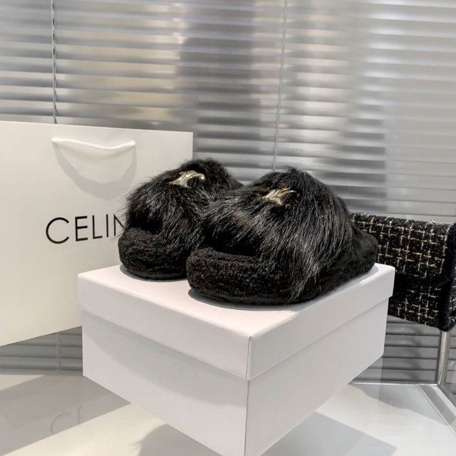 Luxury Fashion Women Winter Fur Slippers