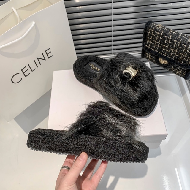 Luxury Fashion Women Winter Fur Slippers