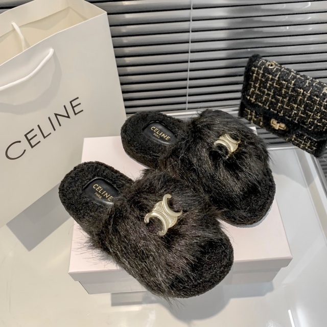 Luxury Fashion Women Winter Fur Slippers