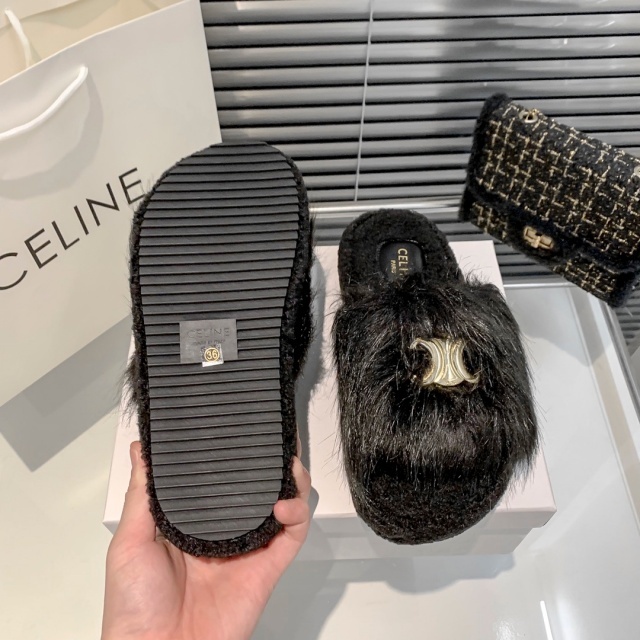 Luxury Fashion Women Winter Fur Slippers