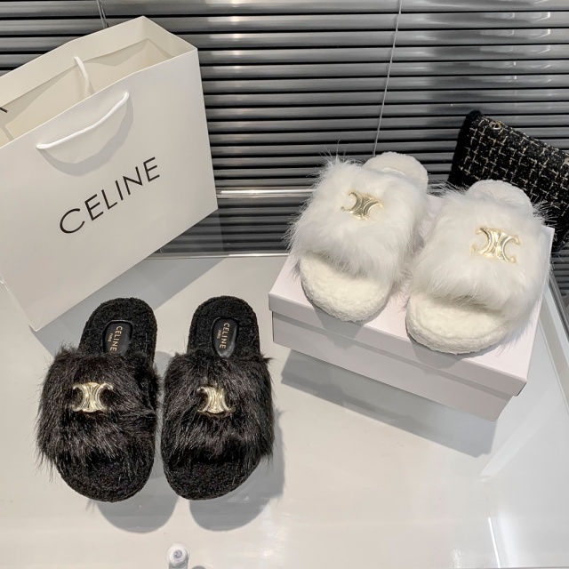 Luxury Fashion Women Winter Fur Slippers