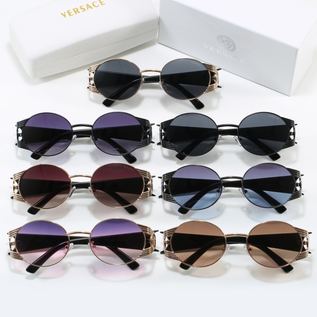 Small Metal Oval Frame Luxury Sunglasses