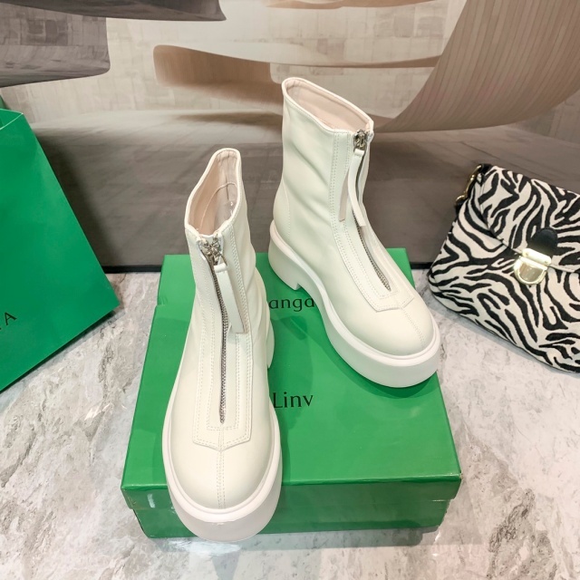 Fashion Thick-Soled Zipper Short Boots